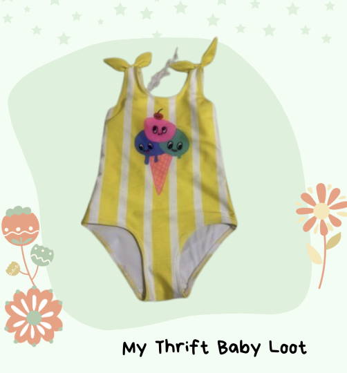 Preloved H&M ice cream swimwear (2-4 years)